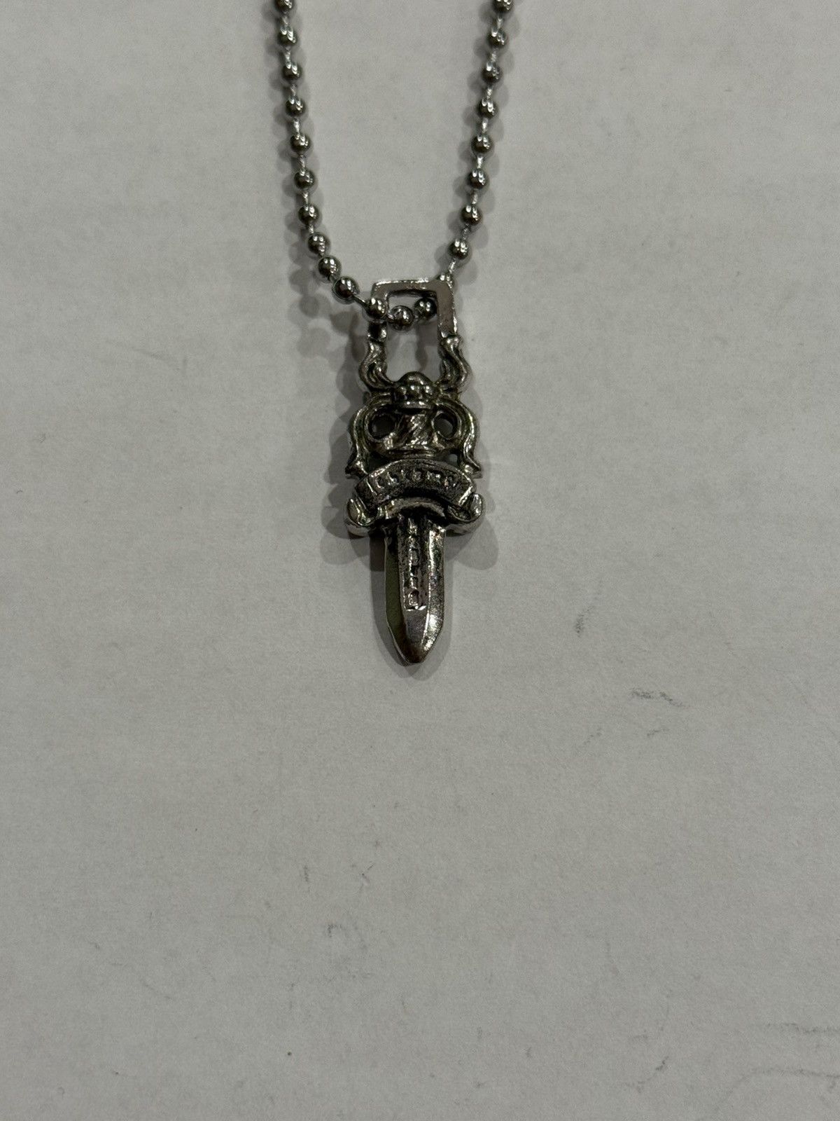 Chrome Hearts Chrome Hearts Rhodium Dagger Pendant Ball Chain Necklace 925 Size ONE SIZE - 10 Thumbnail