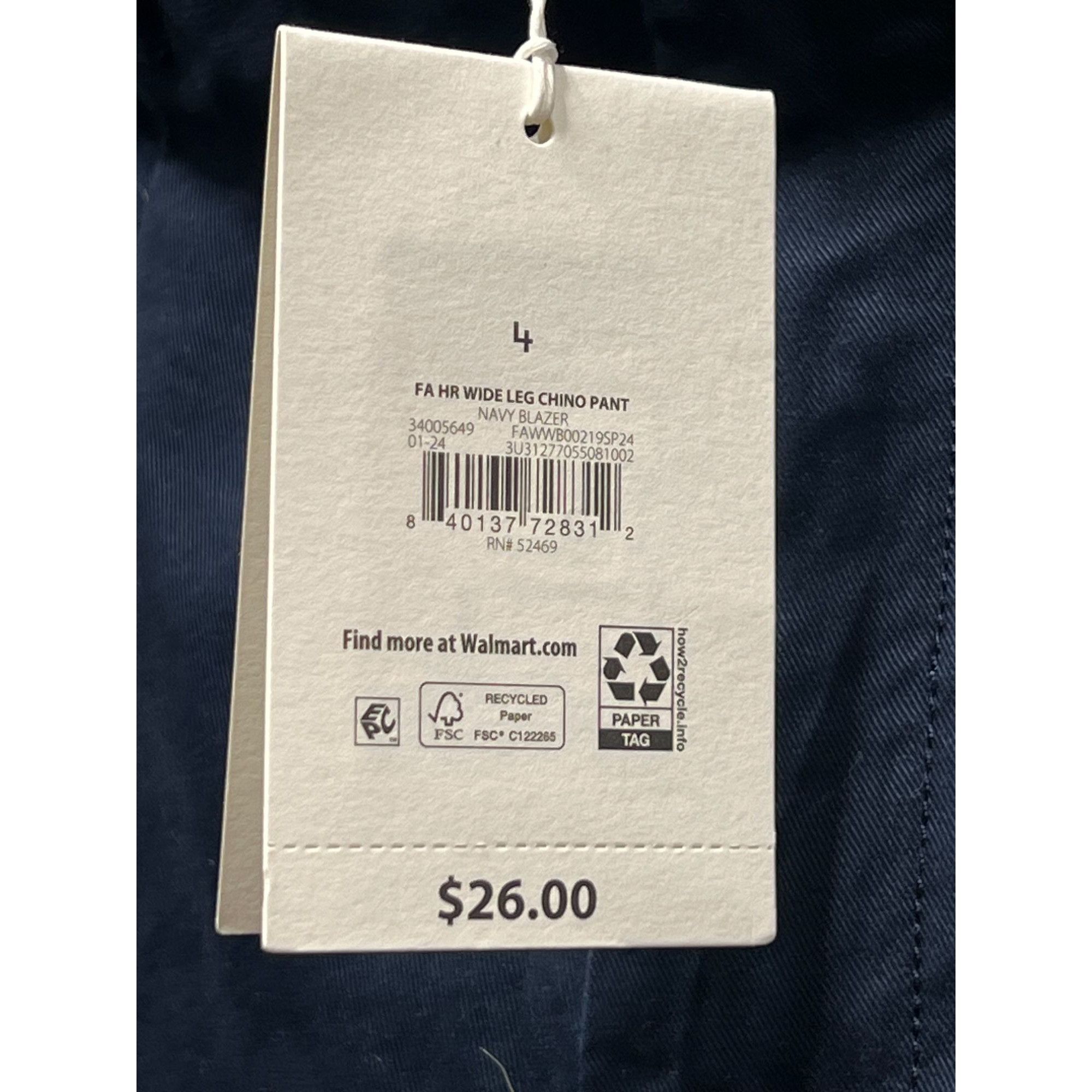 Other Free Assembly - Women's Wide-Leg Chino Pants - Blue - 4 Size 27" / US 4 / IT 40 - 11 Thumbnail