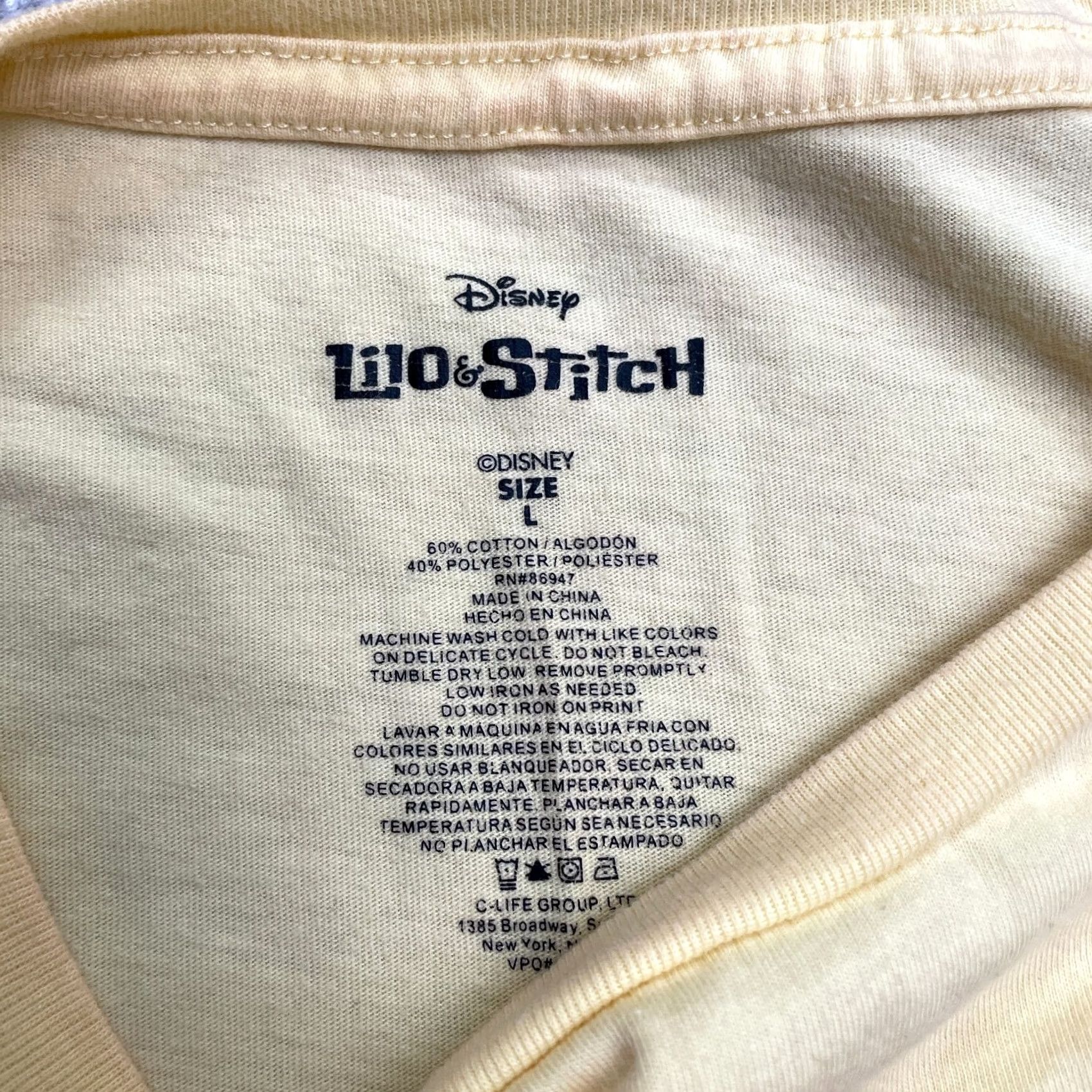 Disney Disney Stitch Aloha Graphic T-Shirt Unisex L Yellow Crew Neck Casual Tee Top Shirt Adults Size L / US 10 / IT 46 - 7 Thumbnail
