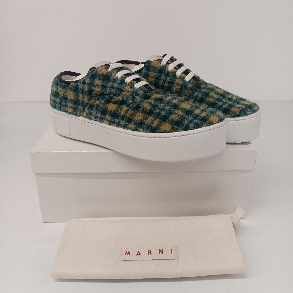 Marni Marni Tartan Check Wool Platform Lo-Top Sneakers - EU43/US10 Size US 10 / EU 43 - 1 Thumbnail