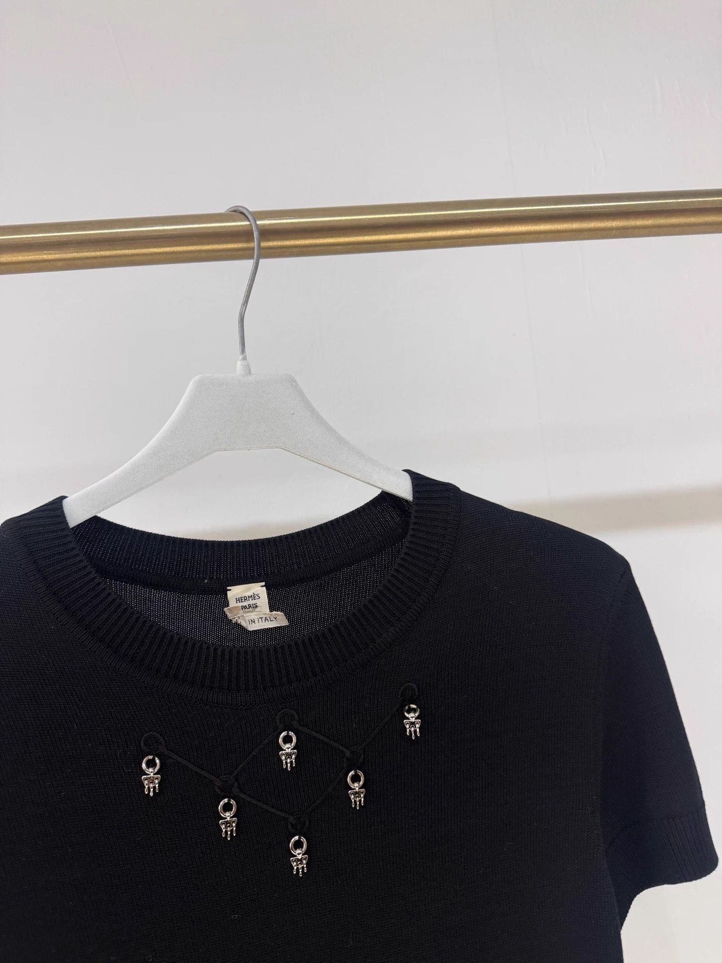 Hermes Hermes Knit Charm Short Sleeve Knit Top 38 Size S / US 4 / IT 40 - 2 Thumbnail