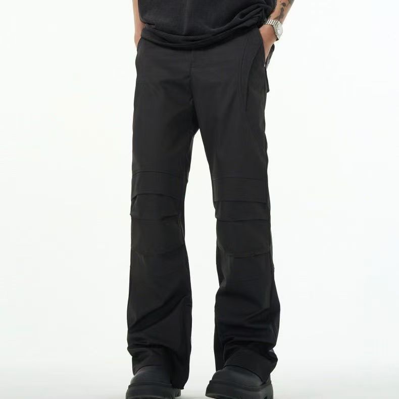 Japanese Brand × Vintage Casual Black Micro Flare Pleated Work Trousers Size US 32 / EU 48 - 6 Thumbnail