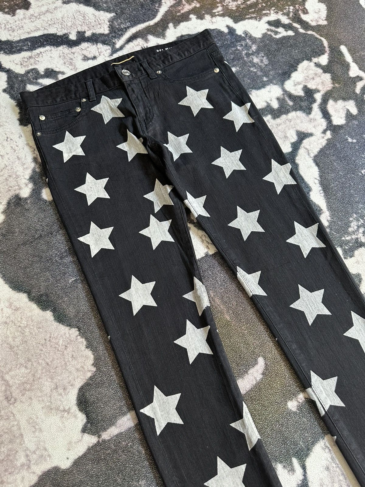 Hedi Slimane × Saint Laurent Paris 2015 Saint Laurent Paris star overprint slim denim Size US 31 - 4 Thumbnail