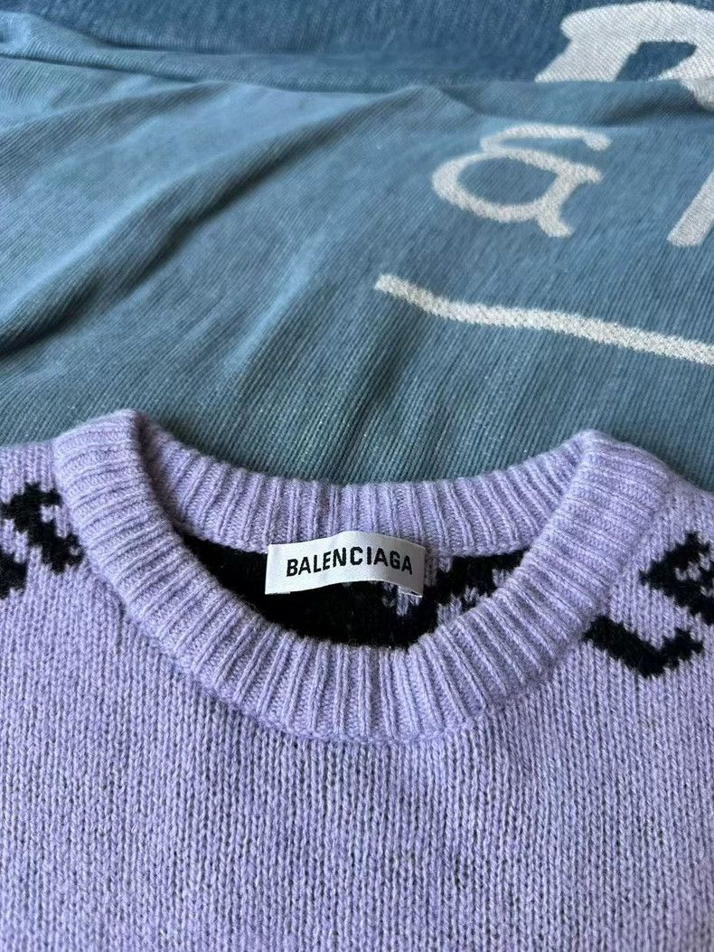 Balenciaga Balenciaga Taro Purple Bullet Screen Sweater Size XS / US 0-2 / IT 36-38 - 4 Thumbnail