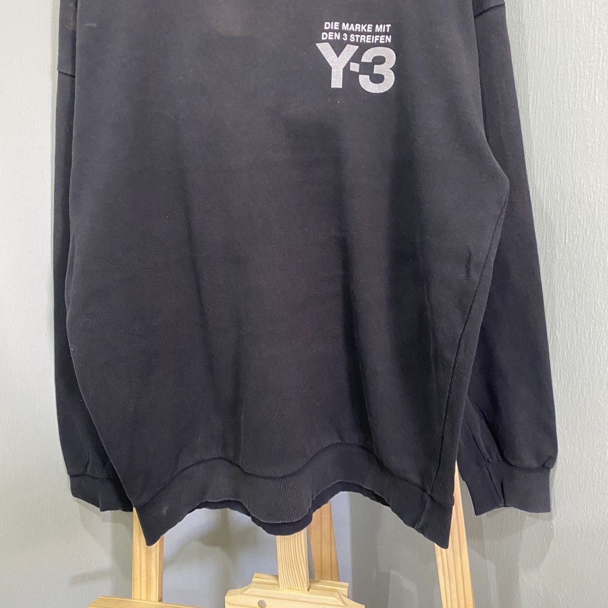 Adidas × Y-3 Adidas Y-3 Yohji Yamamoto Stacked Logo Sweatshirt Black Size US XL / EU 56 / 4 - 4 Thumbnail