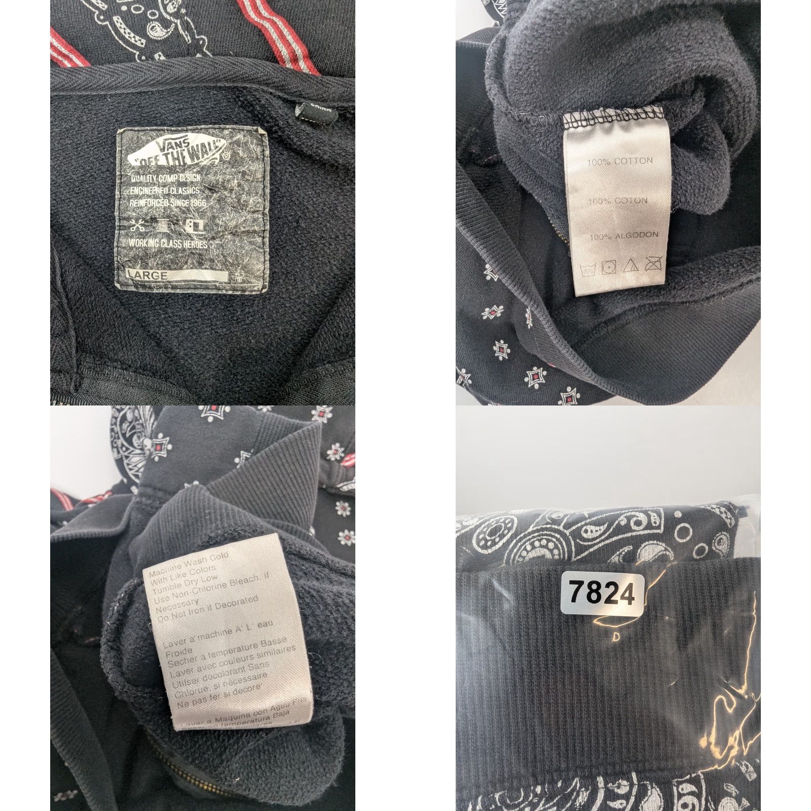 Vans VANS Hoodie Main Selling Point: Graphic Print Full Zip Black Paisley Skull Zip Hoodie L Vintage Mens Regular Size L Size US L / EU 52-54 / 3 - 8 Thumbnail