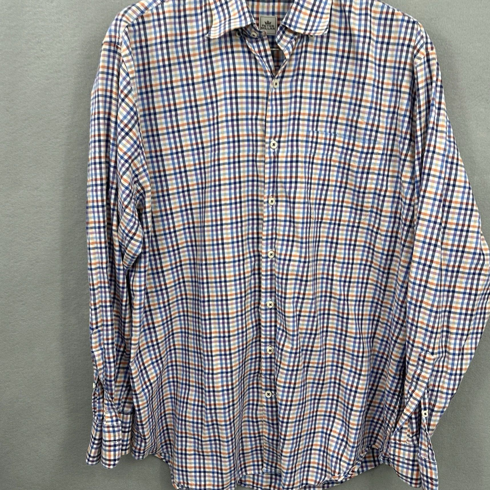 Peter Millar Peter Millar Shirt Mens XL Plaid Long Sleeved Button Front Blue Preppy Dad Golf Size US XL / EU 56 / 4 - 4 Thumbnail