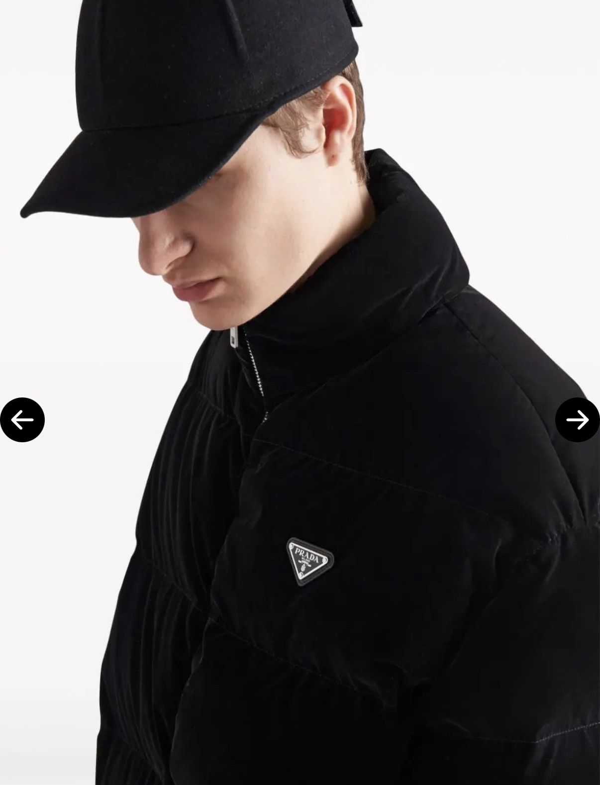 Prada PRADA Velvet Cropped Down Jacket Size US S / EU 44-46 / 1 - 1 Thumbnail