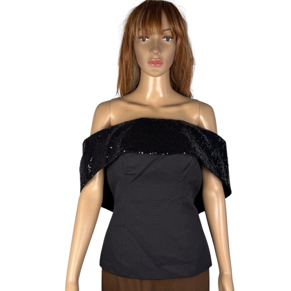 Staud NWT New $350 STAUD Giselle Sequin-Embellished Bandeau Black Size S / US 4 / IT 40 - 3 Thumbnail