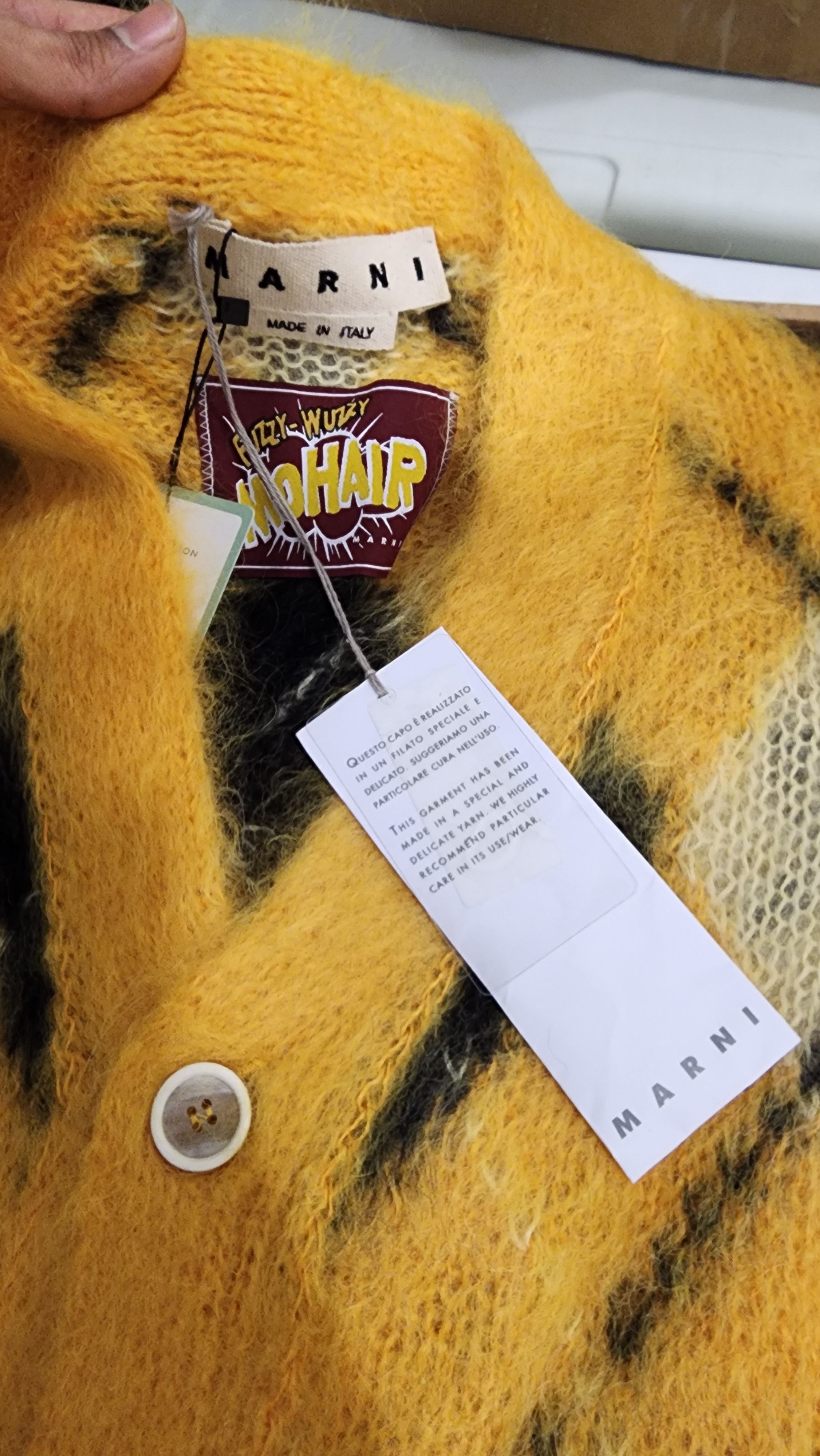 Marni Marni striped mohair-blend cardigan Yellow Sz 46 small Size US S / EU 44-46 / 1 - 3 Thumbnail