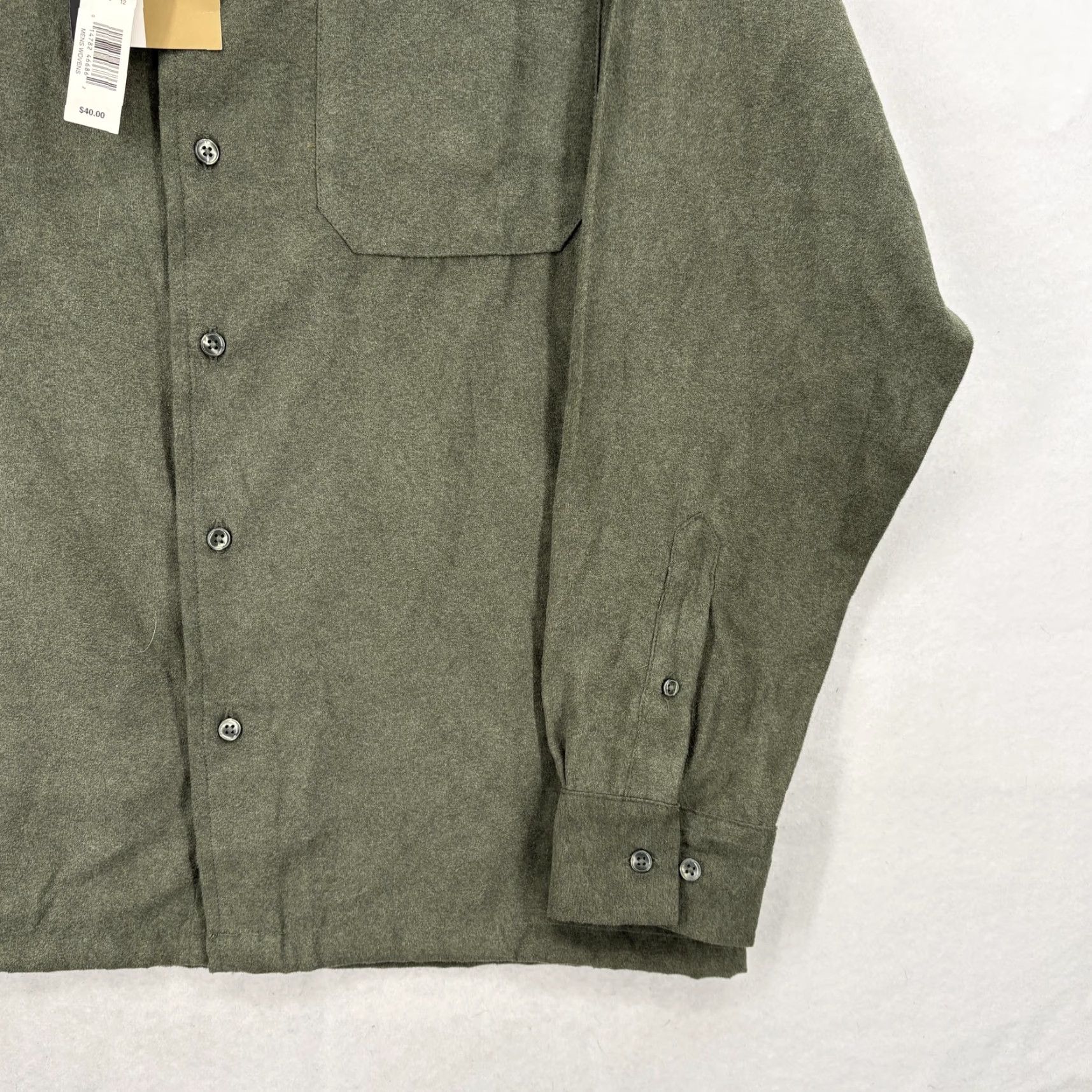 Croft & Barrow VINTAGE Croft & Barrow Shirt Mens Medium Olive Button Front Long Sleeve Woven Sueded VTG Size US M / EU 48-50 / 2 - 3 Thumbnail