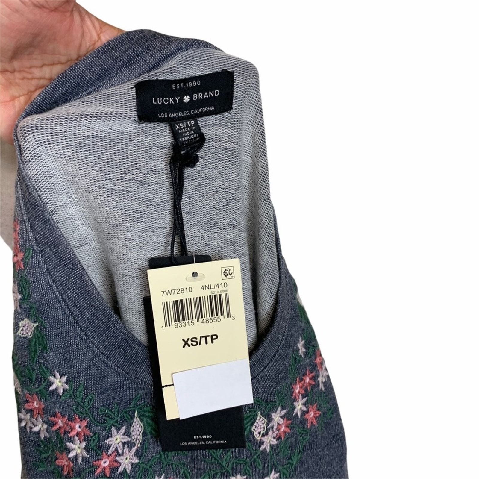 Lucky Brand Lucky Brand Necklace Embroidered Sweatshirt XS Size XS / US 0-2 / IT 36-38 - 8 Thumbnail
