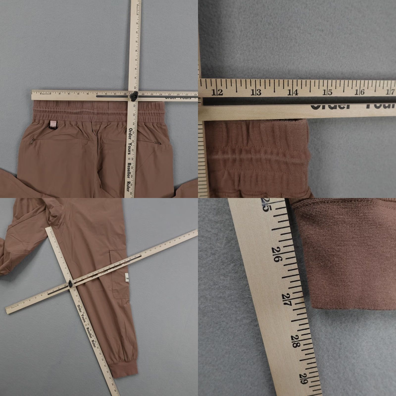 Vintage Wondery Pants Womens Medium Pink Brown Cargo Joggers Lightweight Performance Size 32" / US 10 / IT 46 - 8 Thumbnail