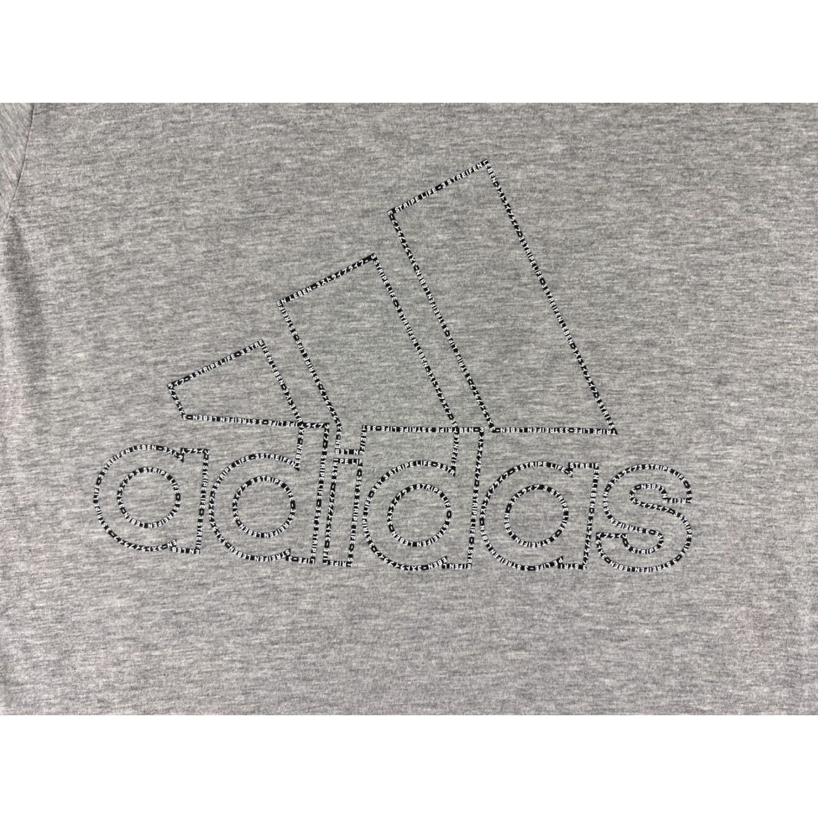 Adidas Adidas Shirt Men Large Gray Spellout Logo Short Sleeve Crew Neck Cotton Athletic Size US L / EU 52-54 / 3 - 3 Thumbnail