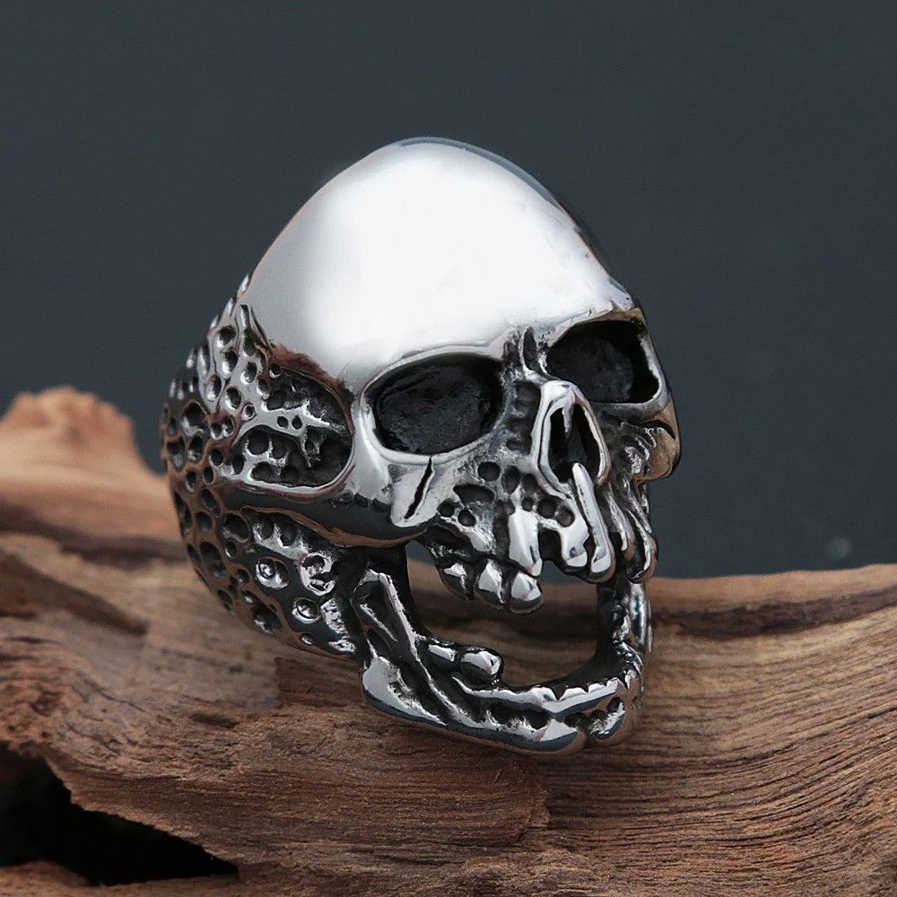 Vintage Steel Skull Ring Size ONE SIZE - 3 Thumbnail