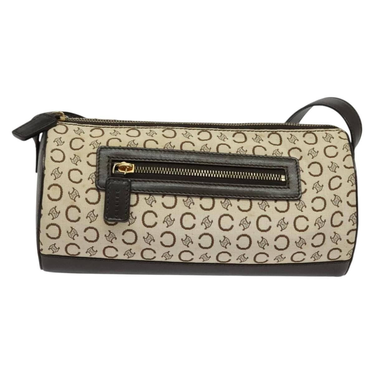 Celine CELINE C Macadam Canvas Shoulder Bag Beige Gold Size ONE SIZE - 2 Thumbnail