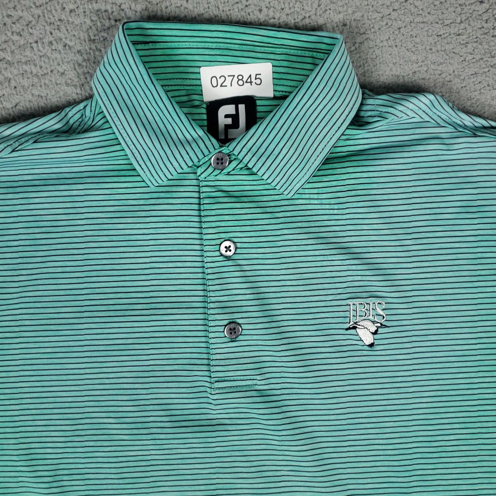 Footjoy FJ Polo Shirt Mens Medium Green Striped Golf Casual Short Sleeve Shirt Size US M / EU 48-50 / 2 - 2 Thumbnail