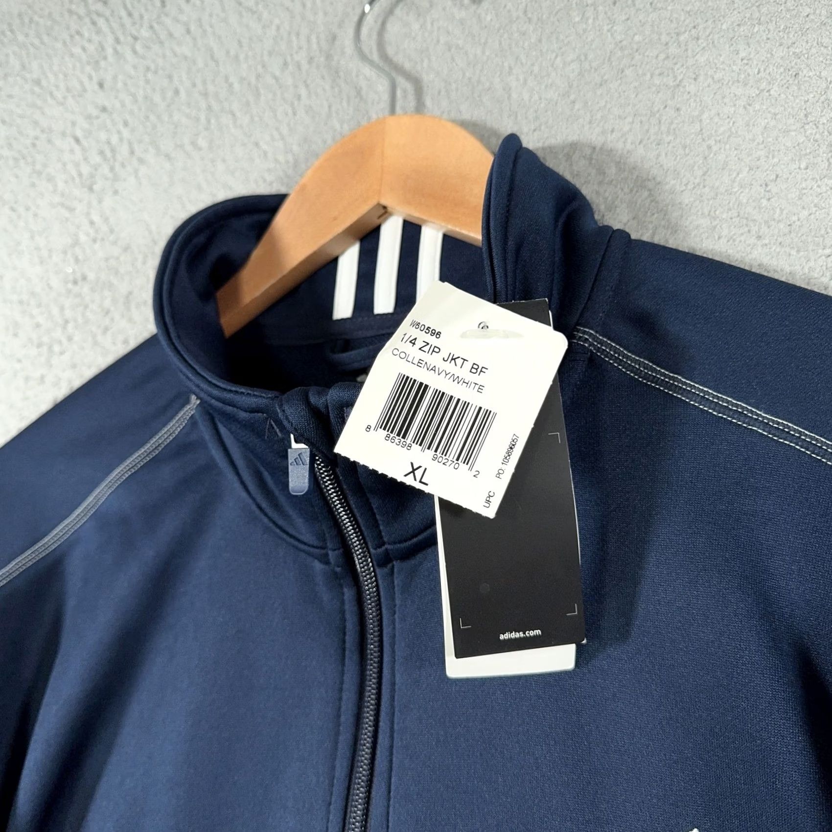 Adidas Adidas Pullover Jacket Mens XL Navy Blue 1/4 Zip Track Windbreaker Lightweight Athletic Size US XL / EU 56 / 4 - 7 Thumbnail