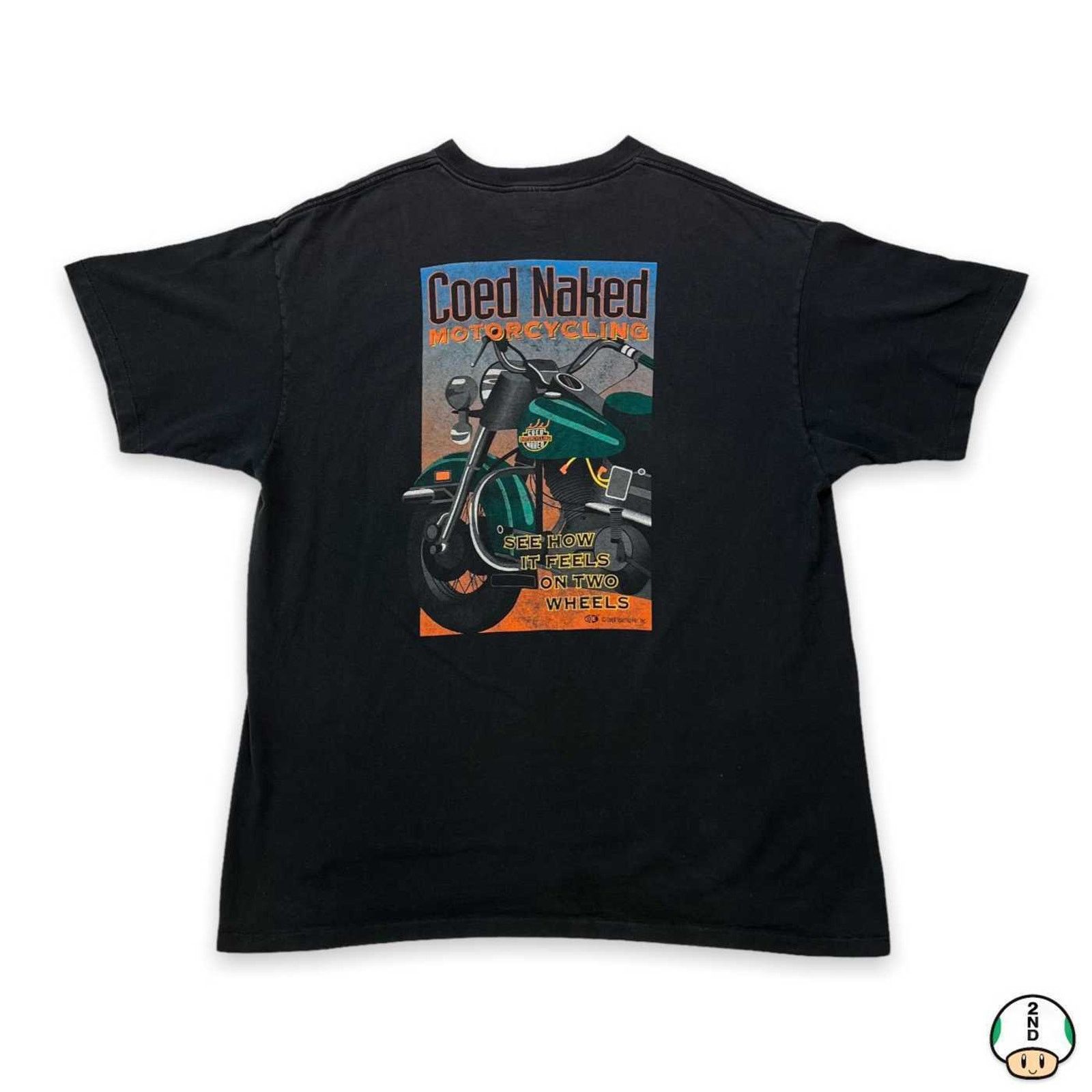 Harley Davidson × Vintage Vintage 90s Cohed Naked T Shirt Motorcycle Graphic Biker Tee Size US XL / EU 56 / 4 - 1 Thumbnail