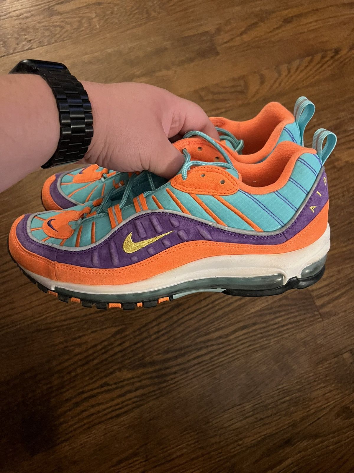 Nike Nike Air Max 98 QS Cone/Tour Yellow-Hyper Grape Size 9 Size US 9 / EU 42 - 6 Thumbnail
