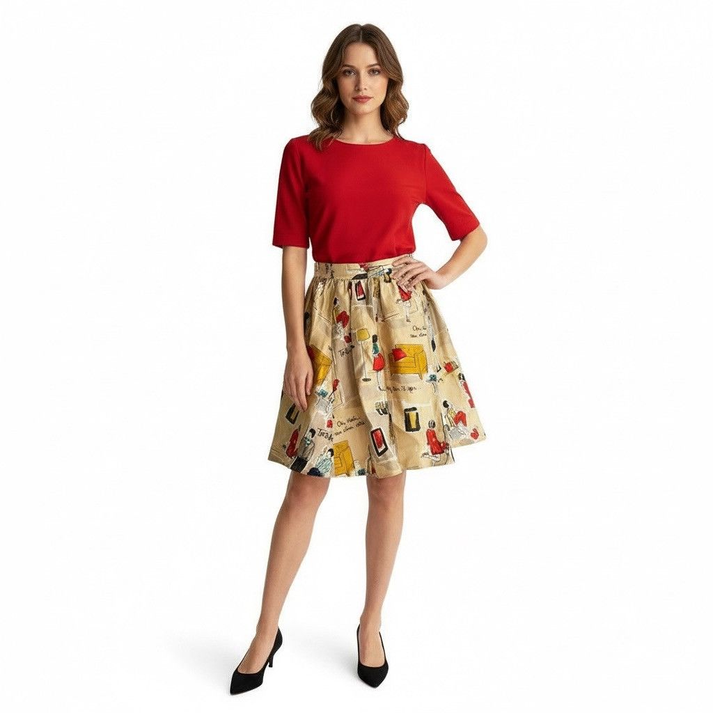Kate Spade Kate Spade Silk-Blend Illustrated Skirt – Size 4 Size 27" / US 4 / IT 40 - 2 Thumbnail