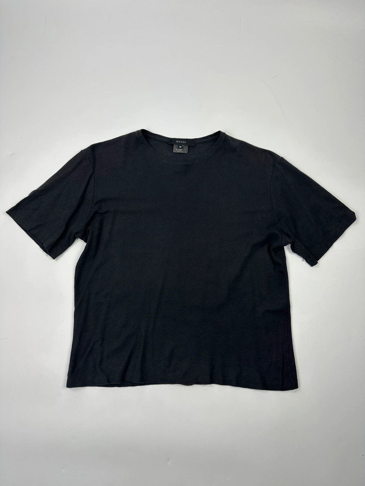 Gucci 00’s Black Silk & Cotton Boxy Short Sleeves Tee
