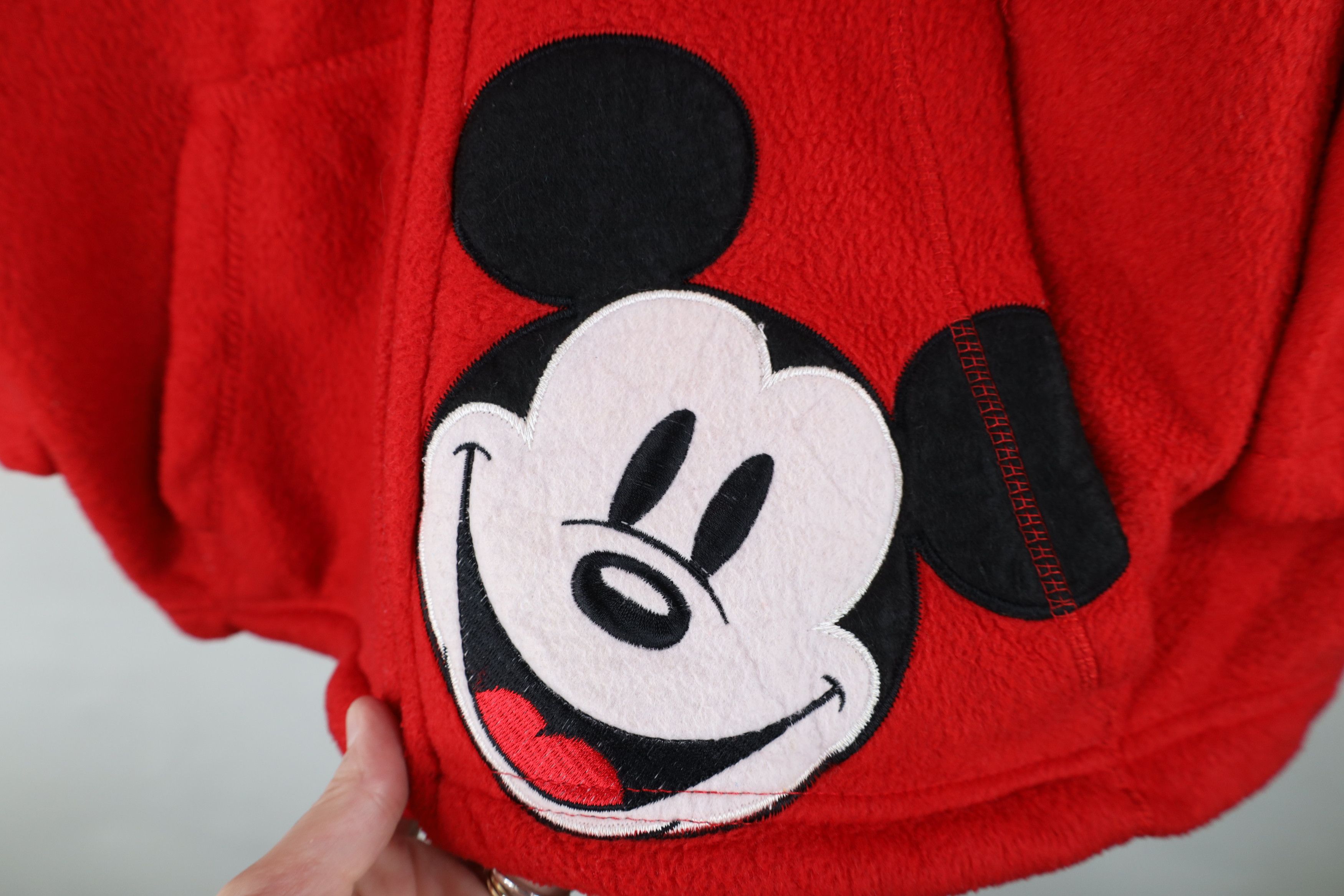 Disney Vintage Y2K Disney Mickey Mouse Full Zip Fleece Hoodie Red Size 3XL / US 20-22 - 7 Thumbnail