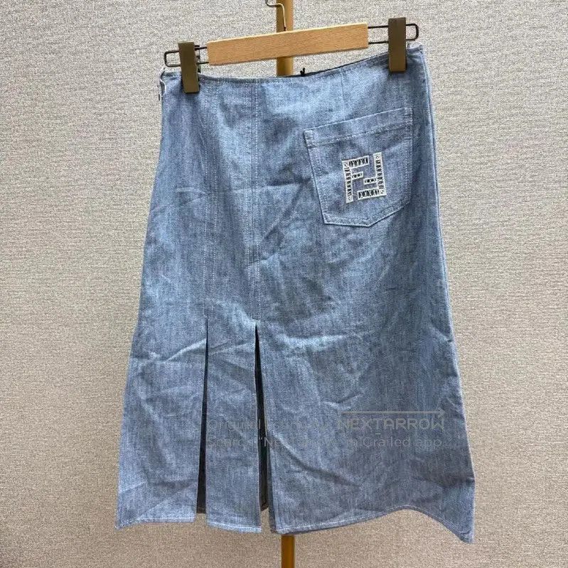 Fendi Fendi Light Blue Cotton Skirt for Women . Size 23" - 1 Thumbnail