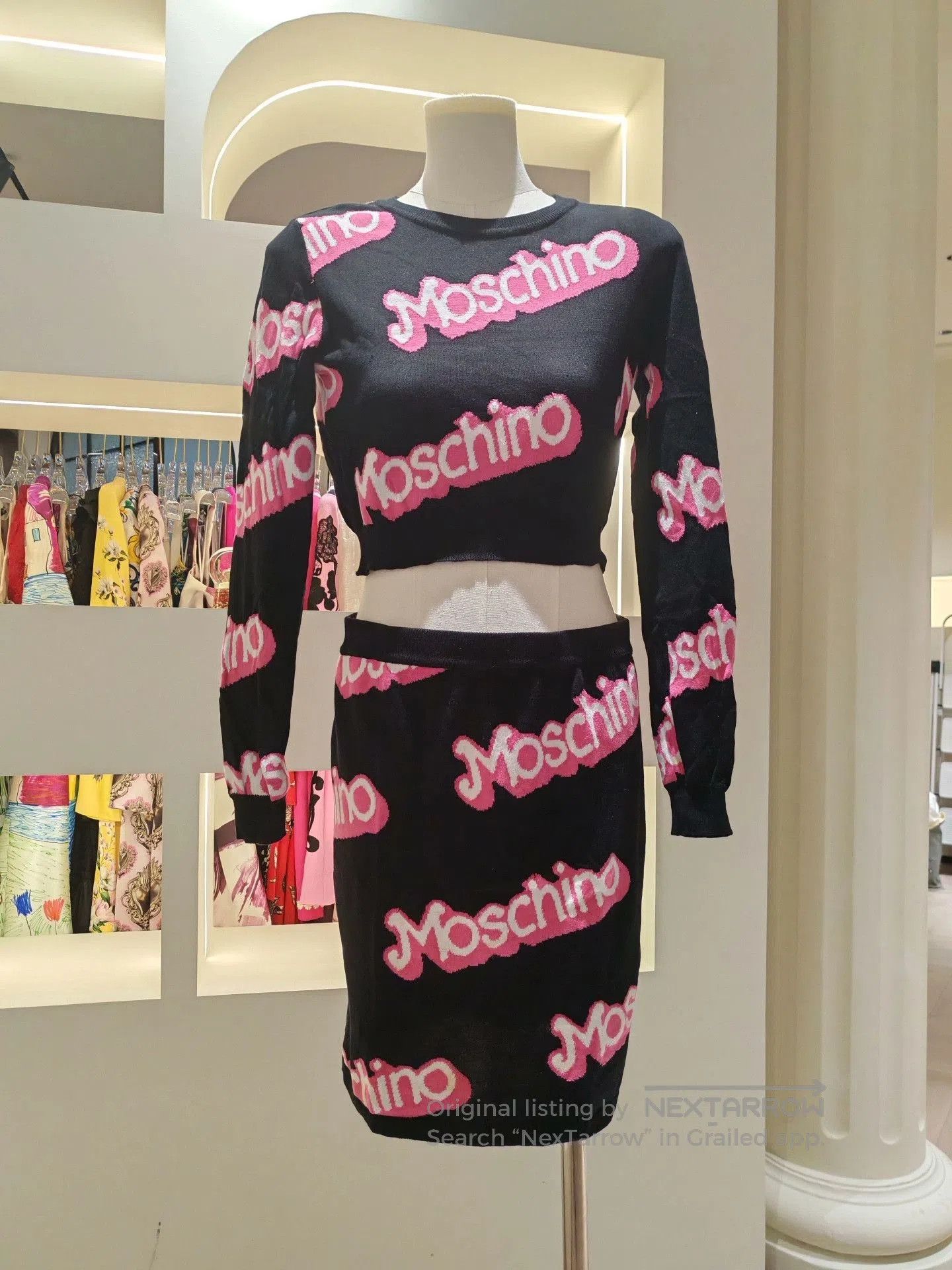 Moschino Moschino Black Knit Crop Top & Skirt Set. Size M / US 6-8 / IT 42-44 - 1 Thumbnail