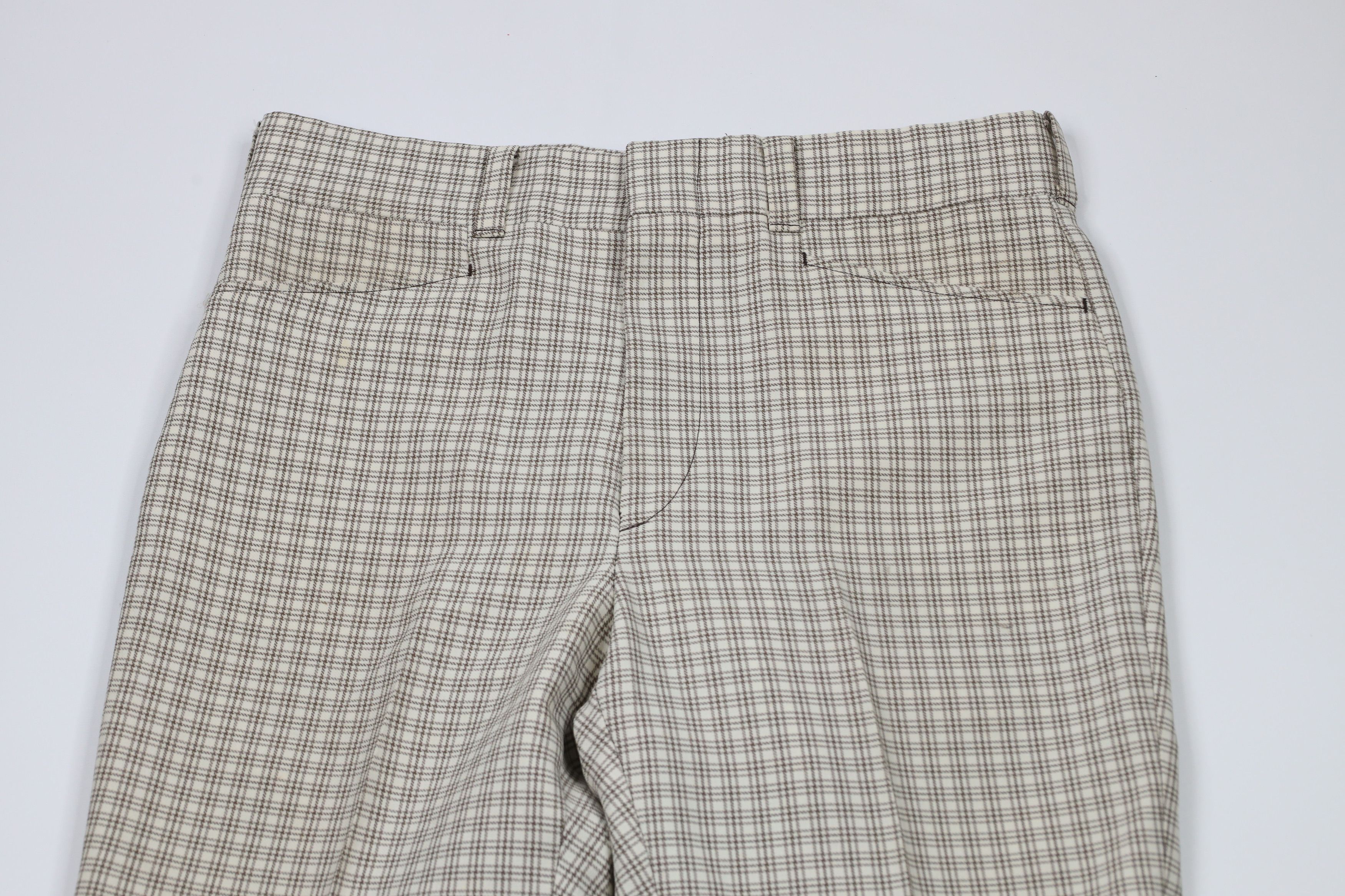 Vintage Vintage 70s Streetwear Bell Bottoms Chino Pants Plaid USA Size US 34 / EU 50 - 2 Thumbnail