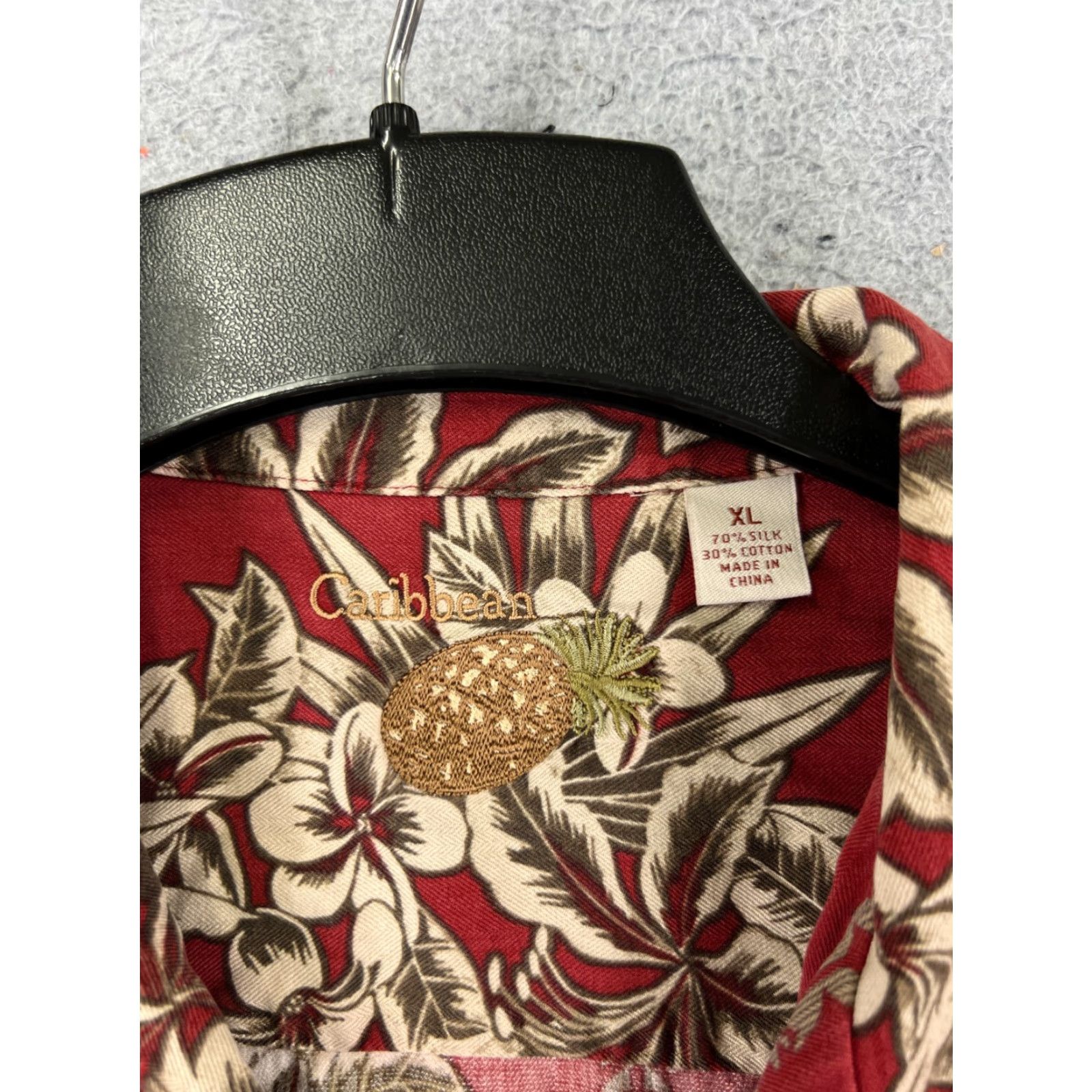 Croft & Barrow Croft & Barrow Caribbean Shirt Mens XL Red Floral Hawaiian Hibiscus Palm Silk Cotton Button-Up Short Sleeve Resort Vacation Aloha Size US XL / EU 56 / 4 - 6 Thumbnail