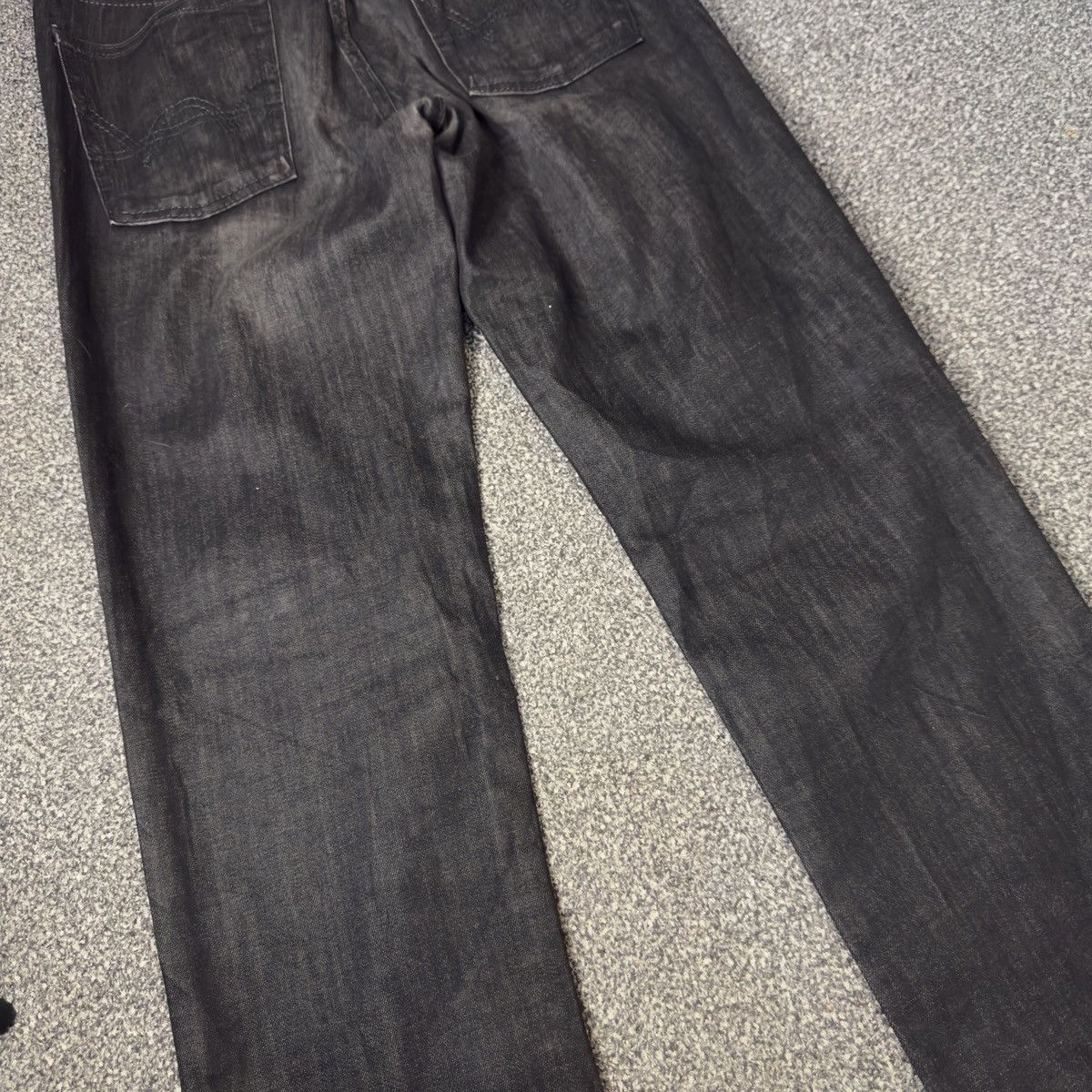 If Six Was Nine 🔥 Vintage 90s Black Wax Denim Edwin 503 Size US 31 - 10 Thumbnail