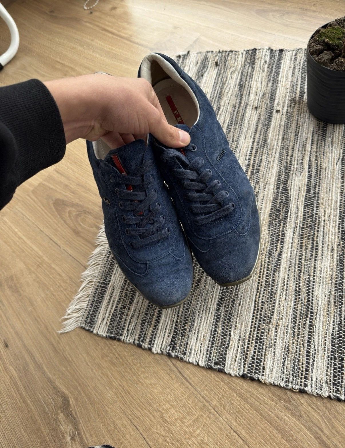 Prada Prada Vintage Classic Suede Blue Sneakers Shoes Mens Size 8 Size US 8 / EU 41 - 10 Thumbnail