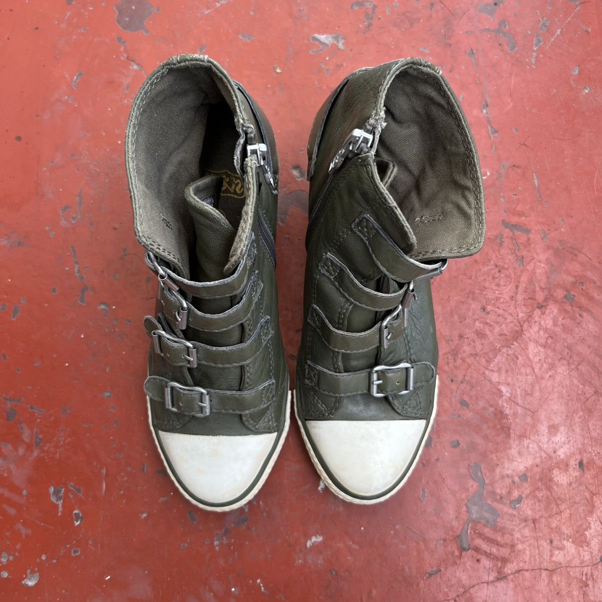 ASH Ash Belted Wedge Sneaker in Army Green Size US 6 / IT 36 - 2 Thumbnail