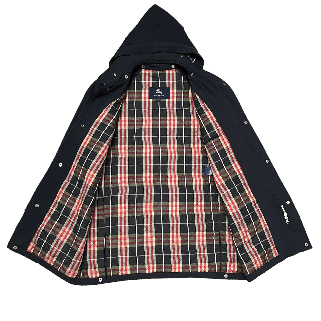 Burberry 🔥Pick🔥 Vtg Burberry London Red Nova Check Removable Hood Size US XL / EU 56 / 4 - 11 Thumbnail