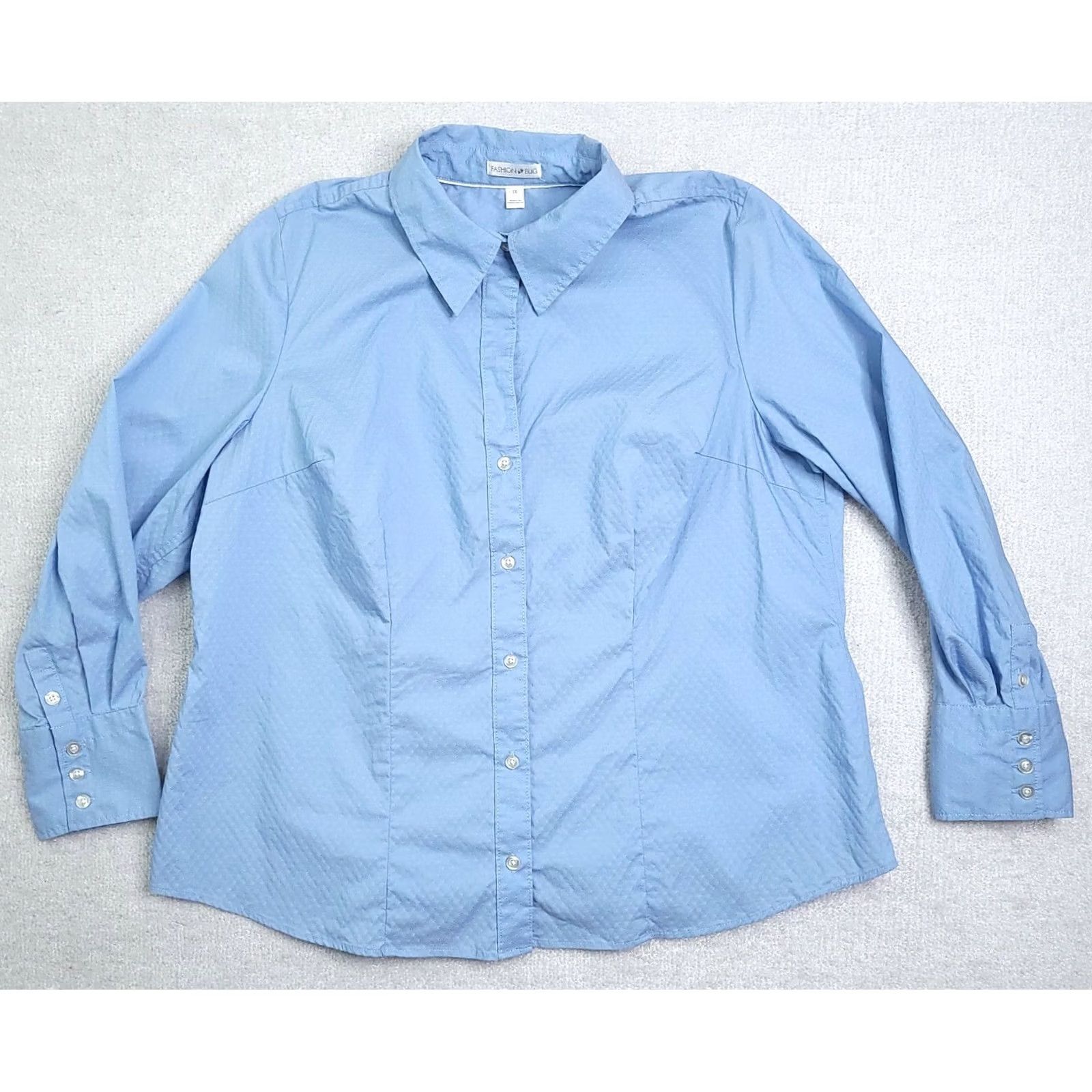 Vintage VINTAGE Fashion Bug Button Up Shirt Women's 1X Blue Pleated Long Sleeve Blouse Size XL / US 12-14 / IT 48-50 - 2 Thumbnail