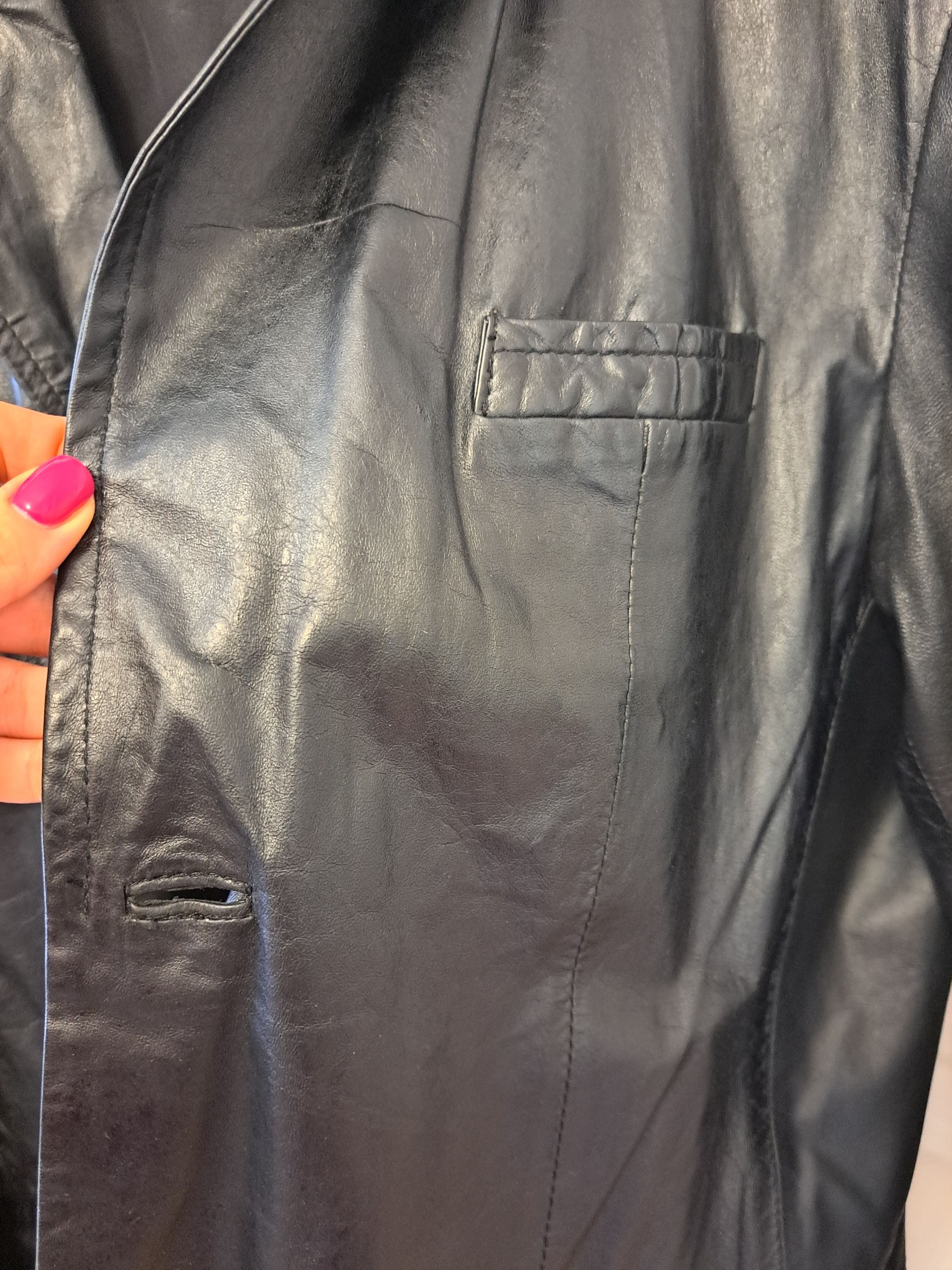 Genuine Leather Vintage blac leather jacket Hollies Stockholm, L size Size US L / EU 52-54 / 3 - 10 Thumbnail