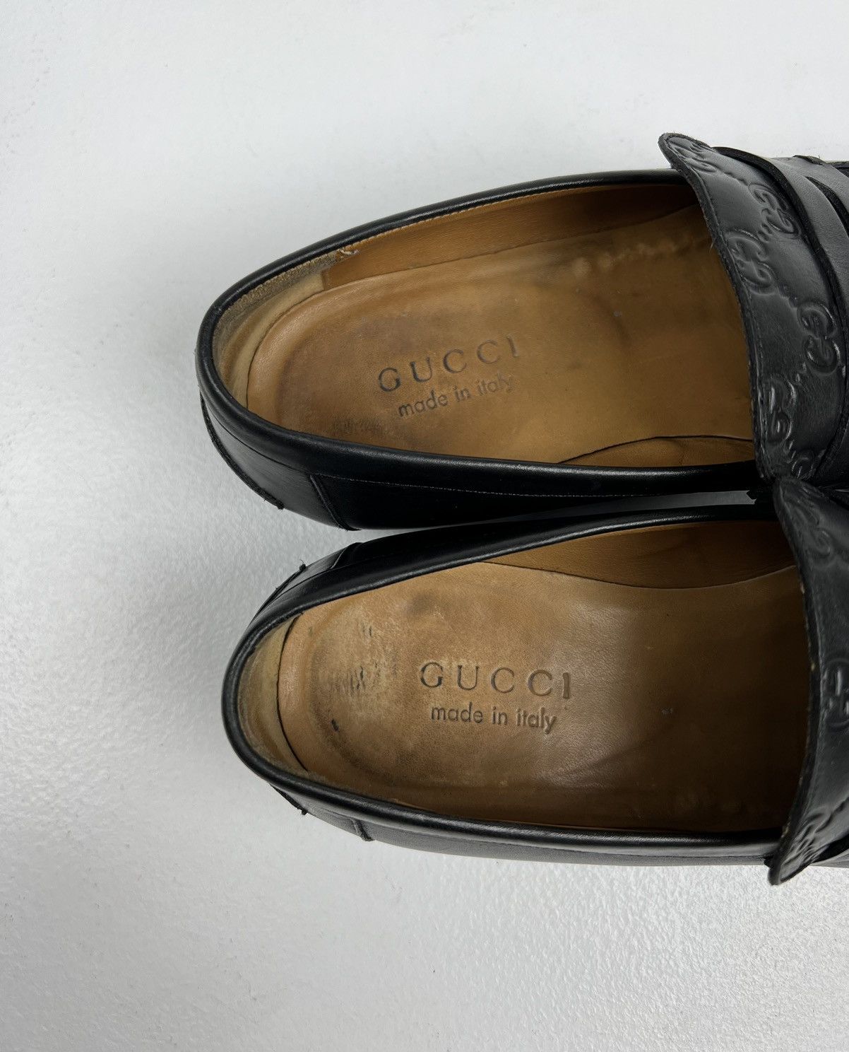 Gucci GUCCI Loafers Leather GG Monogram Canvas Embossed Logo Black Size US 7.5 / EU 40-41 - 20 Thumbnail