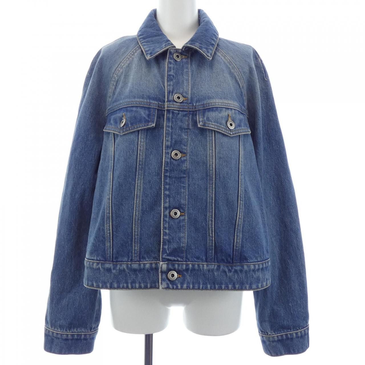 Loewe Loewe Loewe Anagram Denim Jacket Textile Outerwear S359Y50X95 DUTY FREE for USA Size ONE SIZE - 1 Thumbnail