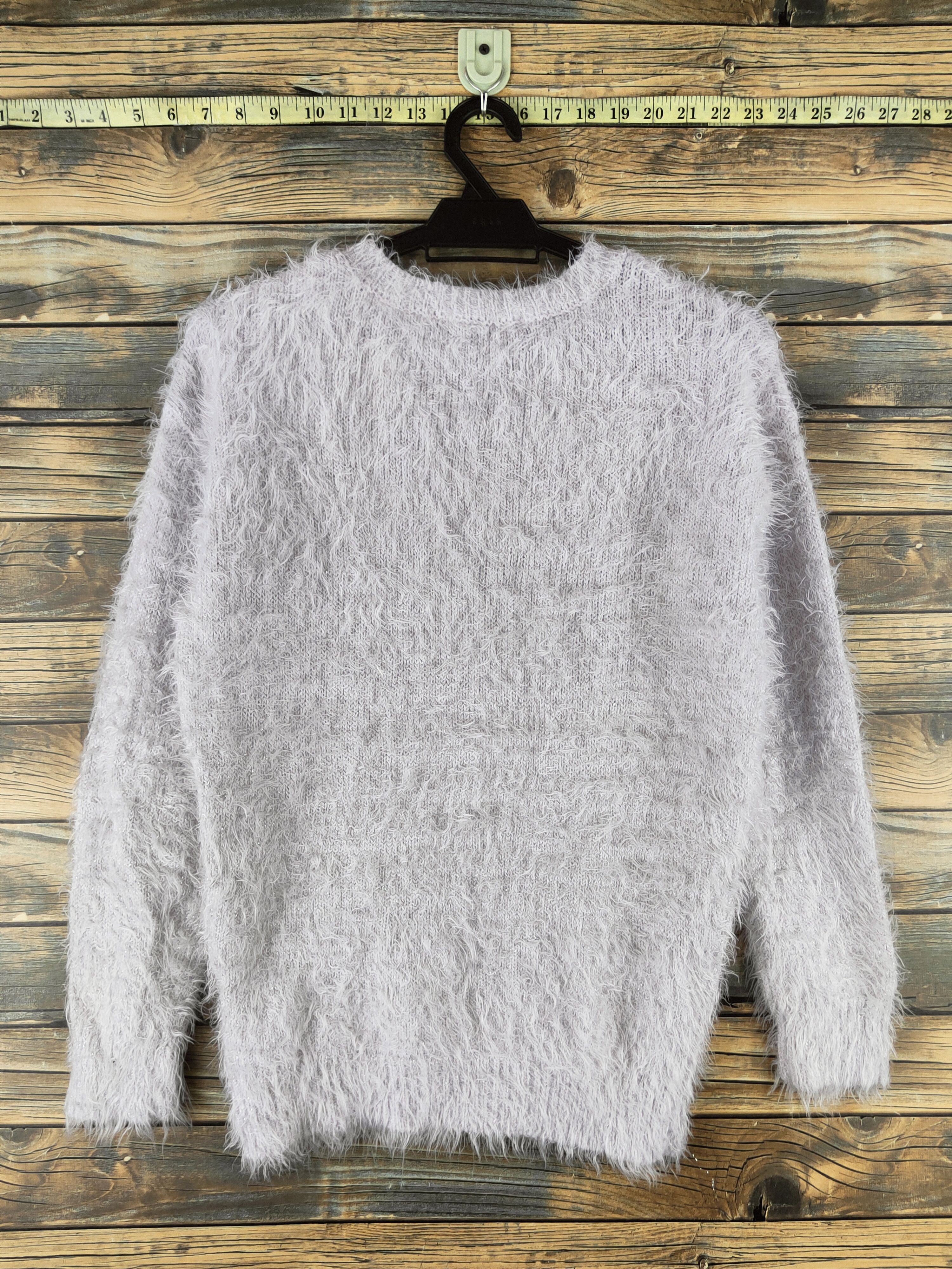 Japanese Brand DL Shoo La Rue Silver Fur Mohair shaggy Knitwear #46-438 Size M / US 6-8 / IT 42-44 - 7 Thumbnail