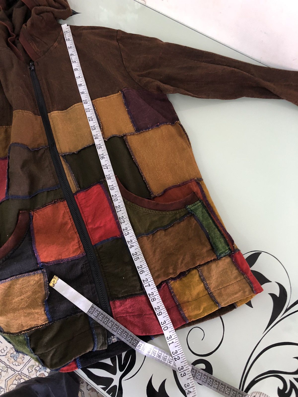 Vintage Unbrands Patchwork Zipper Jacket Hoodie Size US L / EU 52-54 / 3 - 19 Thumbnail