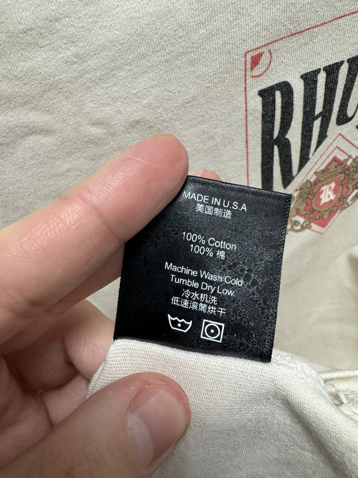 Rhude Rhude big logo t-shirt Xl sz made in usa MADEINUSA Size US XL / EU 56 / 4 - 10 Thumbnail