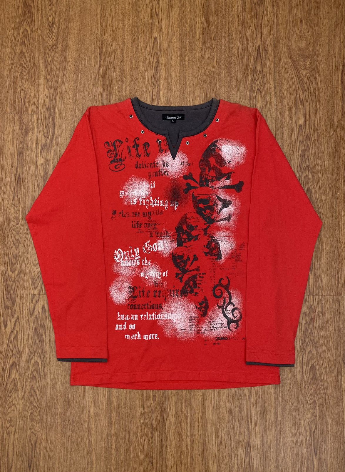 If Six Was Nine × Japanese Brand × Le Grande Bleu (L.G.B.) Beaumont carr skull words LS Size US L / EU 52-54 / 3 - 1 Thumbnail