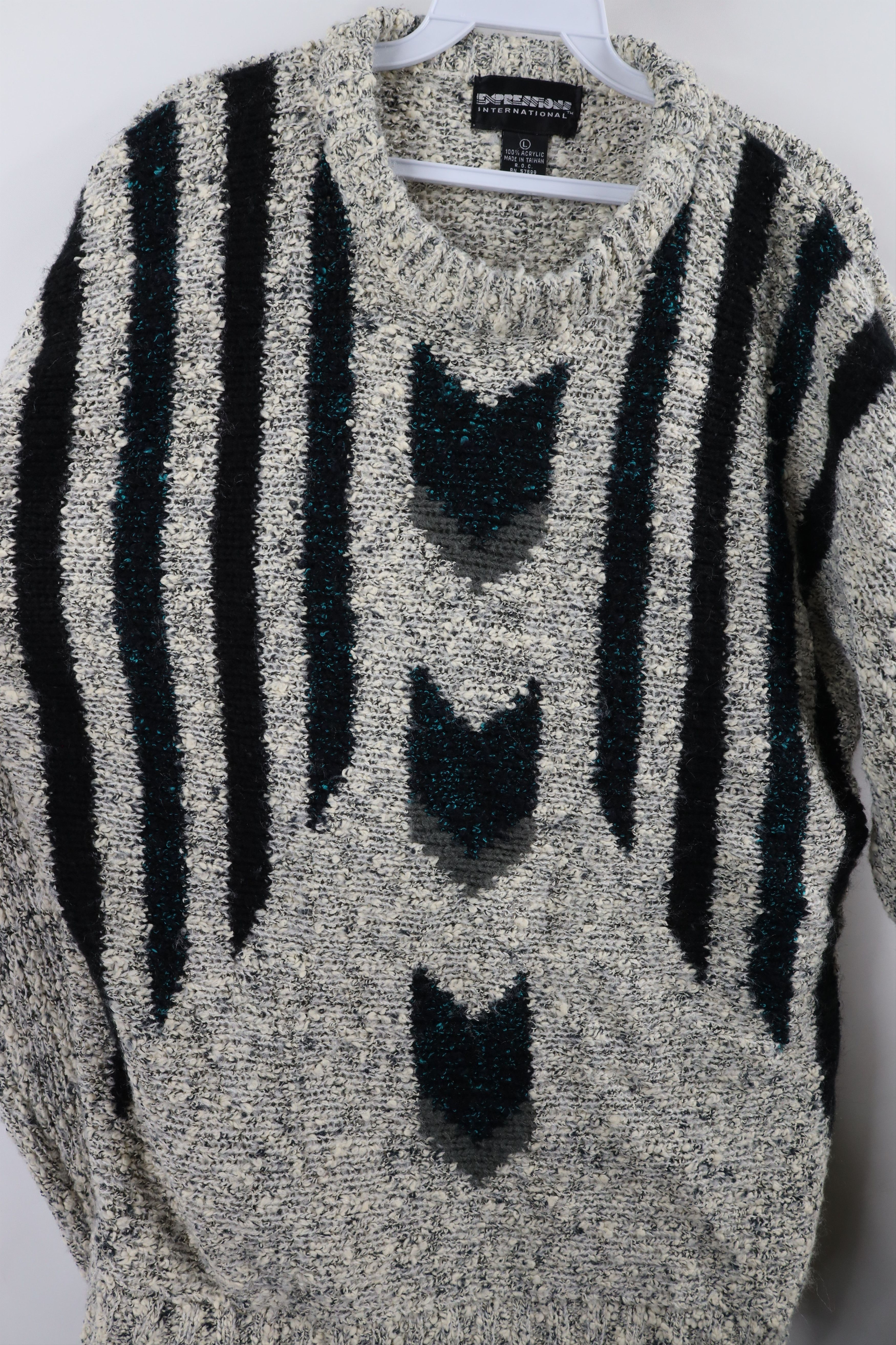 Vintage Vintage 90s Streetwear Chunky Textured Knit Grandpa Sweater Size US L / EU 52-54 / 3 - 4 Thumbnail