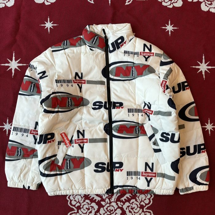 Supreme ny reversible 2024 puffy jacket white