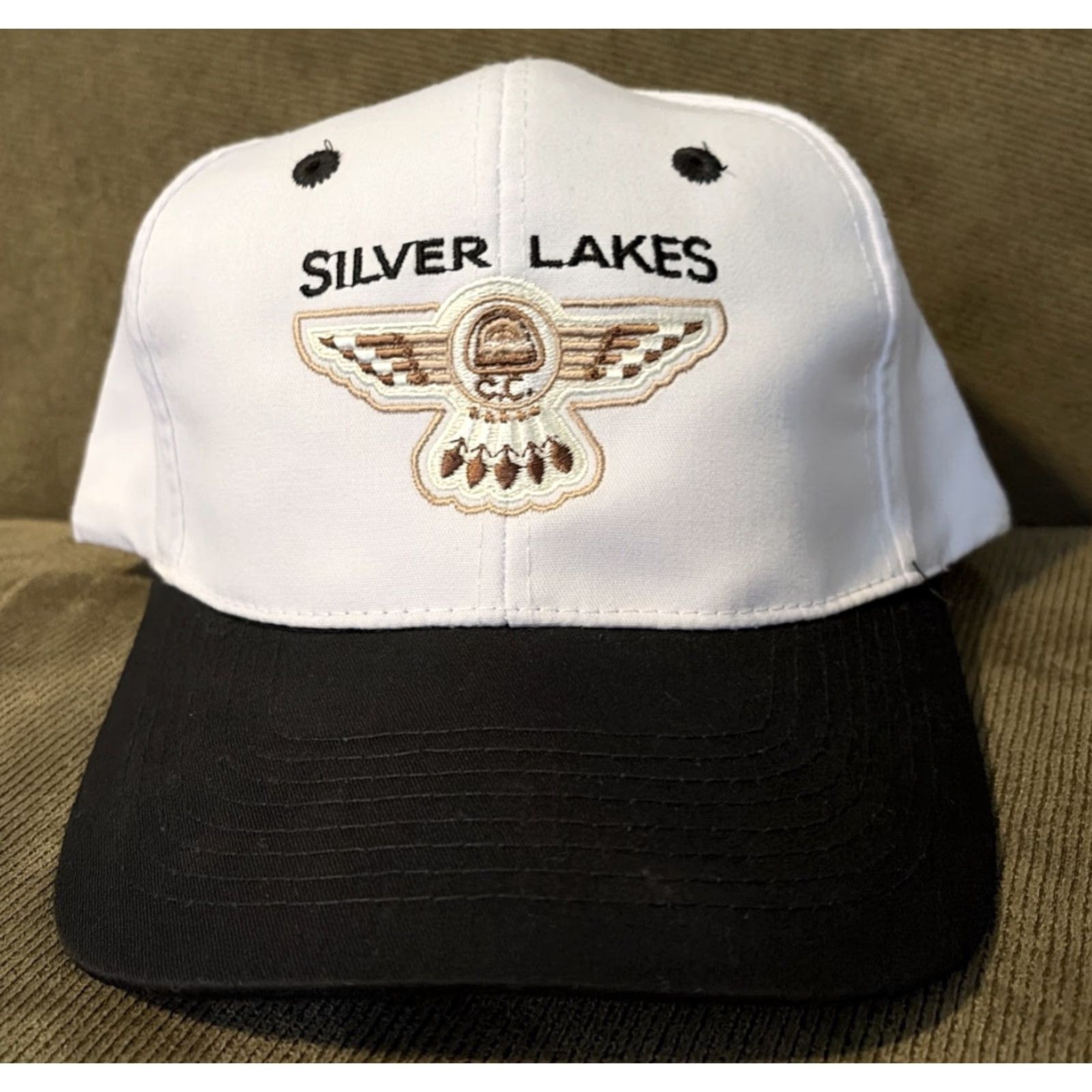 Vintage VINTAGE 90s Nissin Silver Lakes Country Club SnapBack Hat Cap Men One Size White Hat Size ONE SIZE - 2 Thumbnail