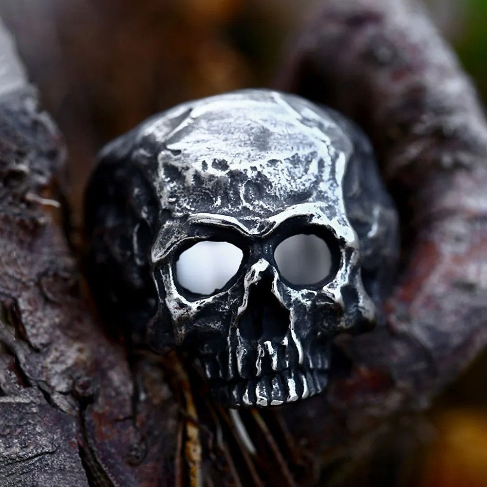 Vintage Vintage Ghost Head Skull Ring Size ONE SIZE - 4 Thumbnail