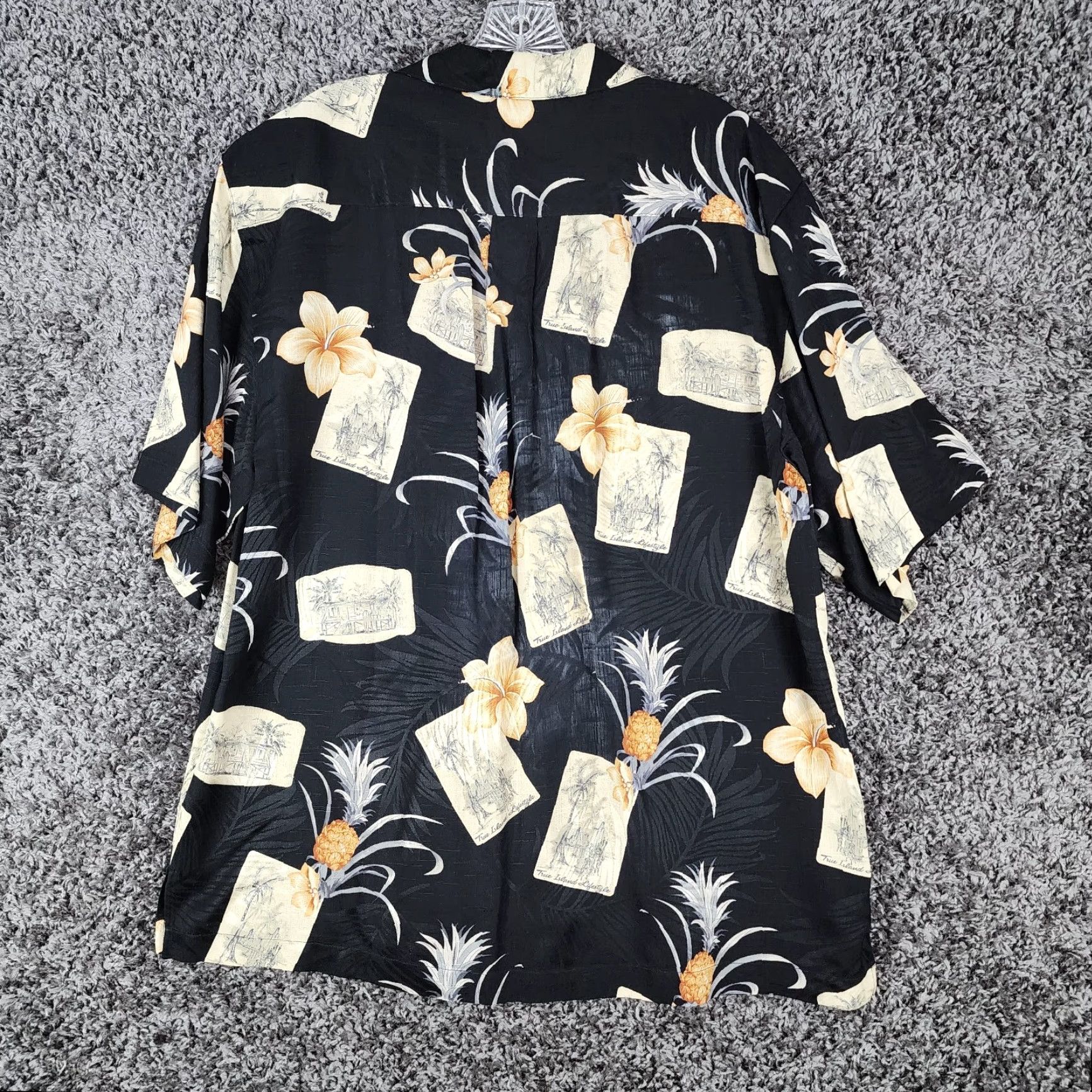 Vintage VINTAGE Jamaica Jaxx Men's Hawaiian Shirt Short Sleeve Silk Black M Men's Size US 31 - 7 Thumbnail