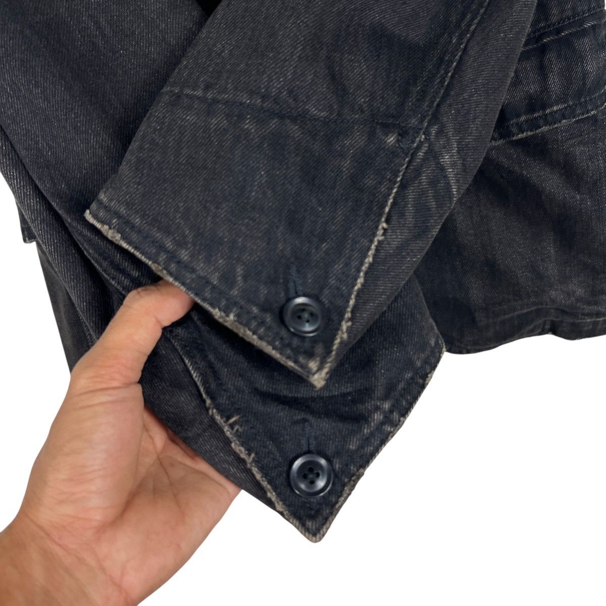 Japanese Brand 🔥 Trans Continents Black Dyed Denim Blazer Jacket Size US S / EU 44-46 / 1 - 8 Thumbnail