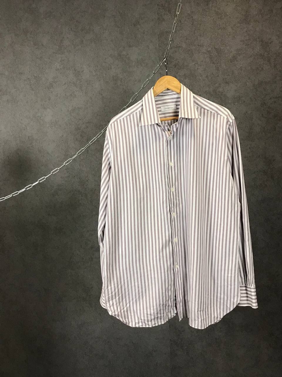 Ermenegildo Zegna Ermenegildo Zegna luxury designer striped shirt Size US XL / EU 56 / 4 - 1 Thumbnail